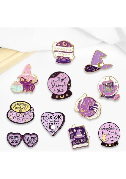Style.7 Yaratıcı Trendy Karikatür Sevimli Cadılar Bayramı Cadı Yağ Damlası Yaka Broş Rozet Pin Denim Çanta Hediye Erkek Kadın Moda Takı Dekorasyon (Yurt Dışından)