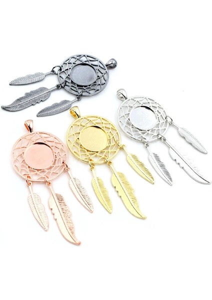 Y1-20 5 Adet Yeni Moda 14MM Iç Boyutu Yüksek Kaliteli Rodyum Altın Colortree Yaprak Tüy Kanatları Şöhret Tarzı Cabochon Tabanı Cameo Takılar Kolye (Yurt Dışından)