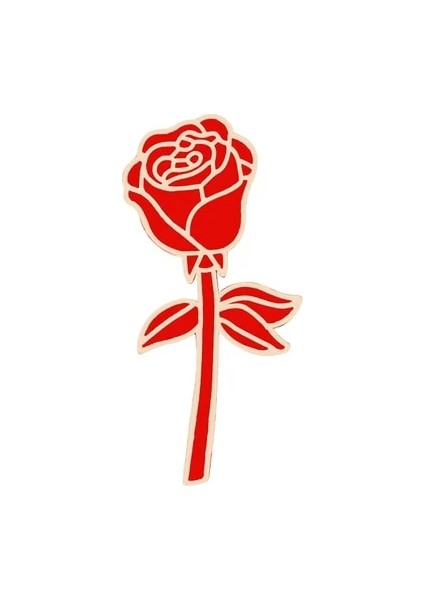 Kırmızı 2 Moda Çiçek Yaka Pin Kadın Rozeti 2 Adet Kırmızı Siyah Gül Tasarım Metal Broş Pins Çift Romantik Hediye Arkadaş Düğün Takı (Yurt Dışından)