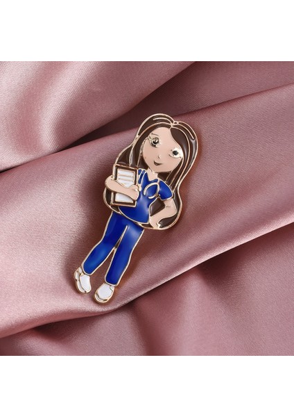 A3-P359 Harong Güzel Hemşire Şekli Broş Pin Doktor Tıbbi Hastane Yaka Iğnesi Üniforma Sırt Çantası Karikatür Rozeti Kadın Broş Takı (Yurt Dışından) fırsatları