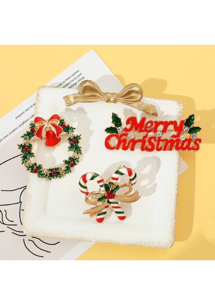 Küçük Çan Pin Noel Emaye Broş Kardan Adam Noel Baba Ağacı Çelenk Metal Pimler Lüks Moda Takı Kadınlar Için Mutlu Noel Dekor Hediyeler (Yurt Dışından)