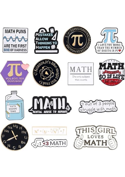 WY2110 Yaratıcı Matematik Emaye Broş Fonksiyonu Π Hayat Kızlar Aşk Matematik Formülü Metal Rozetler Punk Kostümleri Yaka Iğnesi Takı Aksesuarları (Yurt Dışından)