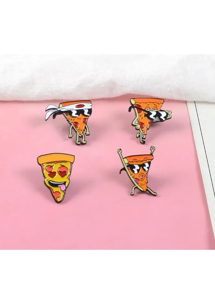 XZ1625 Pizza Noel Ağacı Metal Emaye Broş Karikatür Ufo Gramofon Gezegen Kraliçe Rozet Pin Moda Sevimli Yaka Sırt Çantası Takı Hediye (Yurt Dışından)