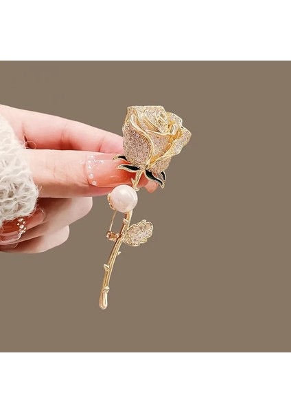 06 2023 Yeni Kırmızı Gül Çiçek Broş Kadınlar Için Zarif Bluz Broş Pin Elbise Lüks Moda Takı Aksesuarları Parti Hediyeler (Yurt Dışından)
