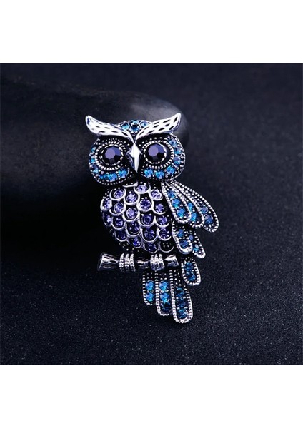 XZ0084-3 1 Adet Vintage Rhinestone Baykuş Broş Kore Trendy Güzel Kristal Kuşlar Broş Rozeti Eşarp Pin Kadın Erkek Takı Hediye Aksesuarları (Yurt Dışından)