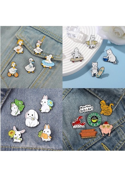 Stil 5 Güzel Hayvan Ördek Emaye Yaka Pin Özel Paten Kaz Ördek Tavuk Broş Sırt Çantası Karikatür Taç Ördek Rozeti Takı Hediye (Yurt Dışından) indirimleri