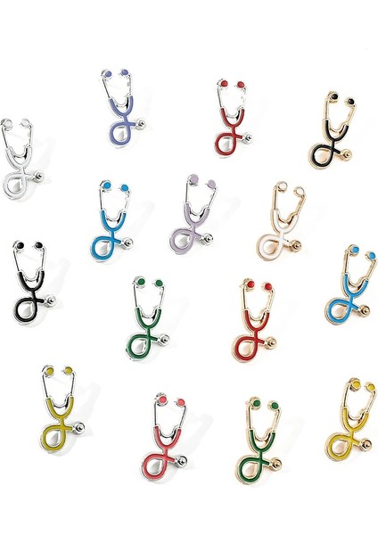 Sırt Çantası Yaka Sıcak Satış Yaratıcı Renkli Broş Doktor Hemşire Stetoskop Emaye Pimleri Tıbbi Denim Ceketler Çanta Takı Düğme Rozetleri Hediyeler (Yurt Dışından) fırsatları