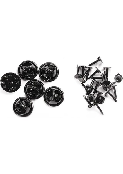 Siyah 50 Adet Sadece Pimleri 50 Takım/grup Sıkıştırma Rozeti Tutucu Kelebek Toka Pin Geri Broş Debriyaj Bakım Kapağı Tırnak Kravat Arka Tıpalar Rodyum Takı Bulguları (Yurt Dışından)