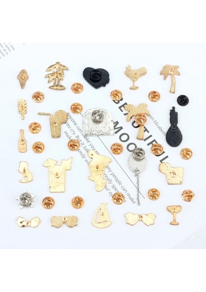 Stil 10 Keyfini Çıkarın Yaz Tatili Broş Karikatür Deniz Plaj Güneş Gözlüğü Iğneler Arkadaşlar Için Içecek Fincan Dondurma Ağacı Emaye Rozet Çanta Takı Hediye (Yurt Dışından) fırsatları