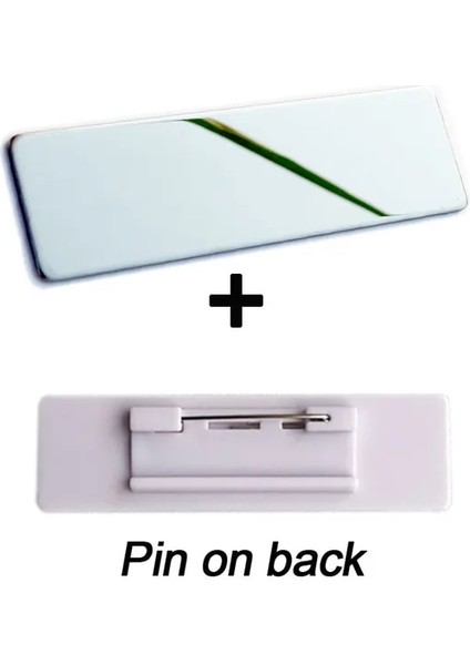 Ayna Gümüş Pin 70X20MM Paslanmaz Çelik Kişiselleştirilmiş Yaka Kartı Tutucu Özel Metal Etiket Lazer Kazınmış Personel Öğrenci Enfermera Kimlik Metinleri Logosu (Yurt Dışından)