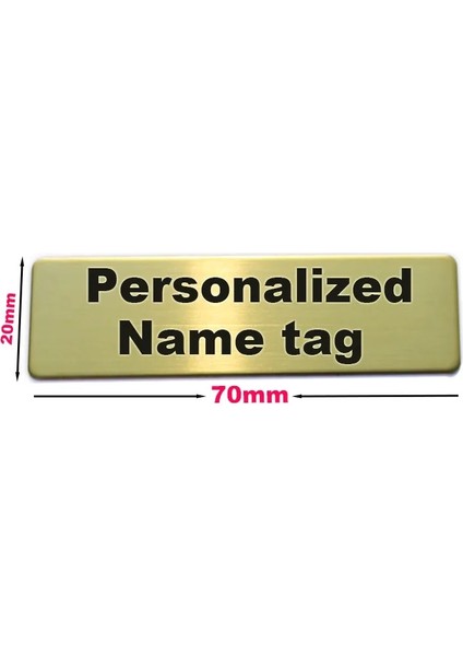 Ayna Gümüş Pin 70X20MM Paslanmaz Çelik Kişiselleştirilmiş Yaka Kartı Tutucu Özel Metal Etiket Lazer Kazınmış Personel Öğrenci Enfermera Kimlik Metinleri Logosu (Yurt Dışından)
