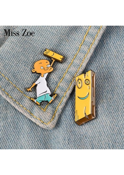 Jonny Jonny ve Plank Emaye Pin Anime Eene Rozeti Broş Yaka Pin Denim Gömlek Yaka Çocukluk Karikatür Takı Arkadaşlar Için Hediye (Yurt Dışından)