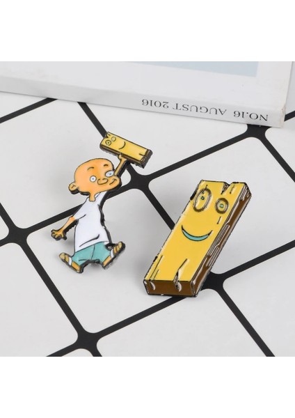 Jonny Jonny ve Plank Emaye Pin Anime Eene Rozeti Broş Yaka Pin Denim Gömlek Yaka Çocukluk Karikatür Takı Arkadaşlar Için Hediye (Yurt Dışından)