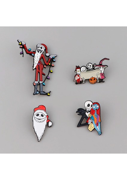 Stil 2 1 Noel Öncesi Kabus Jack Emaye Pimleri Klasik Karikatür Film Yaka Iğnesi Rozetleri Sırt Çantası Üzerinde Noel Hediyeleri Aksesuarları (Yurt Dışından) fırsatları
