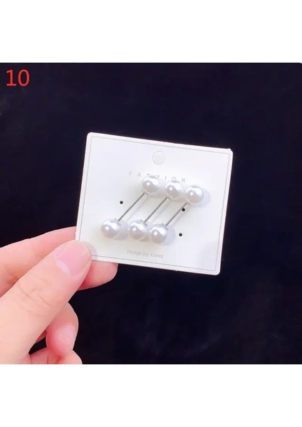 Set 10 Kristal Broş Bel Toka Hırka Kot Anti-Solmaya Broş Pins Kadın Kazak Ceket Anti Güz Inciler Elbise Pin Dekorasyon (Yurt Dışından)