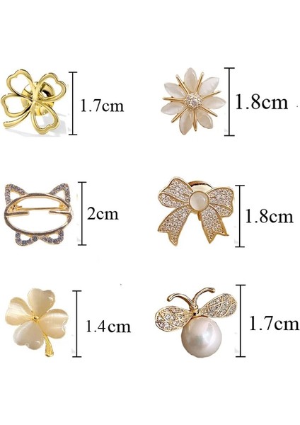 12 - 2 Adet Moda Broş Seti Çiçek Yay Kadınlar Için Broşlar Metal Parlama Önleyici Yaka Pin Sabit Elbise Pimleri Kazak Ceket Giyim Aksesuarları (Yurt Dışından)