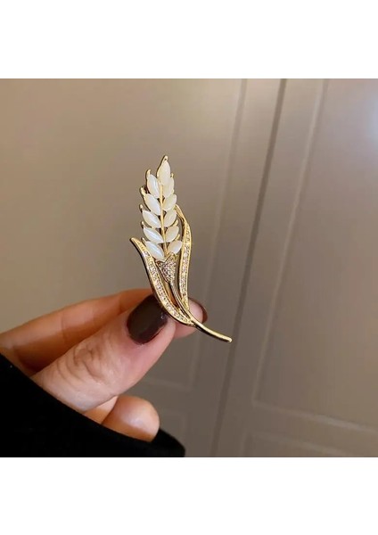 25 Zarif Kedi Gözü Taş Buğday Taklidi Broş Kadınlar Için Kristal Pimleri Takım Elbise Elbise Moda Gösterisi Lüks Aksesuarları (Yurt Dışından)