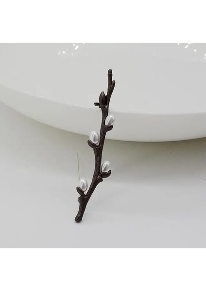 S Huanzhi Vintage Emaye Yeşil Renk Bitki Inciler Pin Ağacı Lotus Yaprağı Yabanmersini Kiraz Çiçek Bambu Broş Kadınlar Takı Hediye Için (Yurt Dışından)