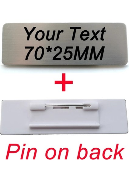 Gümüş Pin Satıcıya Bilgi Gönder 70*25MM Büyük Boy Özel Kişiselleştirilmiş Lazer Metninize Kazınmış Logo Iş Kimlik Plakası Çelik Metal Kapı Duvar Fotoğraf Etiketi Isim Rozetleri (Yurt Dışından)