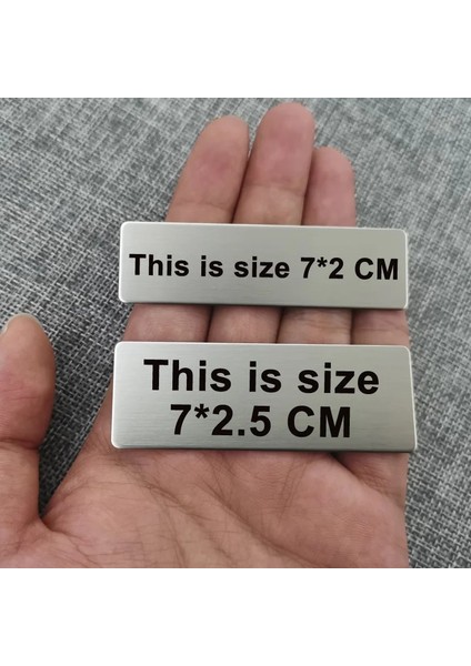 Gümüş Pin Satıcıya Bilgi Gönder 70*25MM Büyük Boy Özel Kişiselleştirilmiş Lazer Metninize Kazınmış Logo Iş Kimlik Plakası Çelik Metal Kapı Duvar Fotoğraf Etiketi Isim Rozetleri (Yurt Dışından)