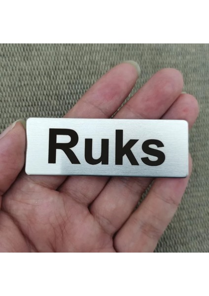 Gümüş Pin Satıcıya Bilgi Gönder 70*25MM Büyük Boy Özel Kişiselleştirilmiş Lazer Metninize Kazınmış Logo Iş Kimlik Plakası Çelik Metal Kapı Duvar Fotoğraf Etiketi Isim Rozetleri (Yurt Dışından)