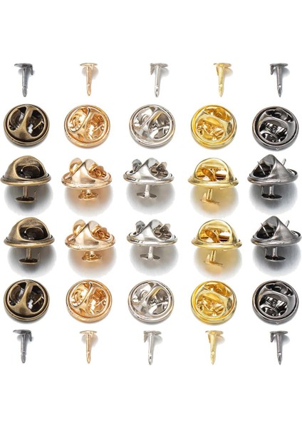 Gümüş Set 100 Adet 1 Paket Altın Rodyum Bakır Tırnak Kravat Tack Pimi Debriyaj Kelebek Toka Broş Tabanı Kadınlar Için Diy Takı Dekorasyon Yapma Malzemeleri (Yurt Dışından) fırsatları