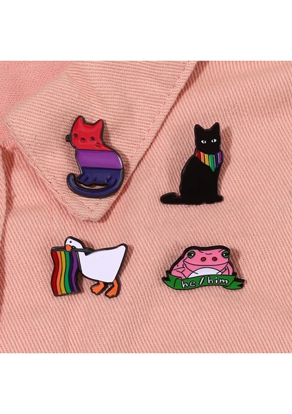 Stil 2 Sevimli Gökkuşağı Emaye Broş Diş Bulut Siyah Kedi Ördek Aşk Kitabı Bulut Gökkuşağı Metal Rozet Punk Yaka Pin Takı Aksesuarla Hediye (Yurt Dışından) fırsatları