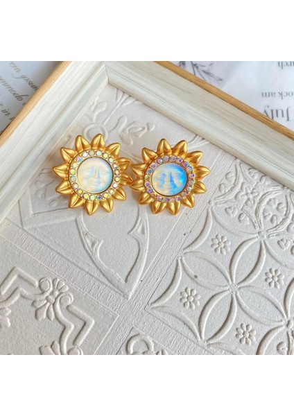 Stil 7 Skeds Vintage Kadın Erkek Orta Saray Dazzle Ay Güneş Kristal Broş Küpe Retro Klasik Unisex Retro Ziyafet Parti Rozetleri (Yurt Dışından) fiyatları
