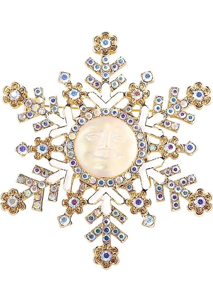 Stil 7 Skeds Vintage Kadın Erkek Orta Saray Dazzle Ay Güneş Kristal Broş Küpe Retro Klasik Unisex Retro Ziyafet Parti Rozetleri (Yurt Dışından) indirimleri