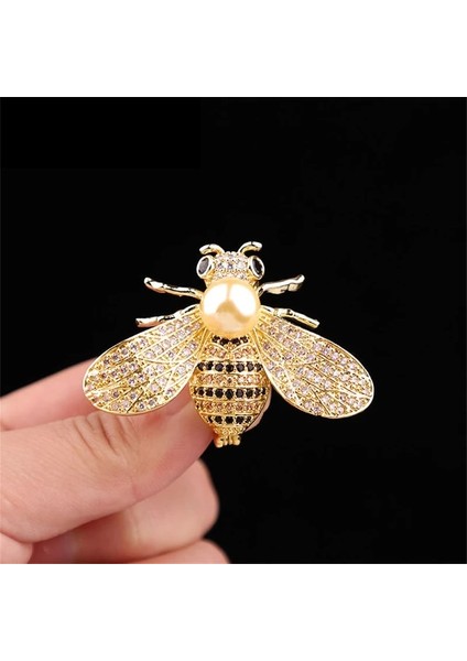 E Basit Kristal Bal Arısı Broş Rhinestones Hayvan Korsaj Pimleri Ipek Eşarp Toka Kadın Erkek Takım Elbise Elbise Şapka Çanta Aksesuarları (Yurt Dışından)