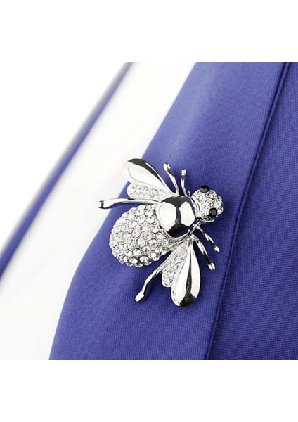 E Basit Kristal Bal Arısı Broş Rhinestones Hayvan Korsaj Pimleri Ipek Eşarp Toka Kadın Erkek Takım Elbise Elbise Şapka Çanta Aksesuarları (Yurt Dışından)
