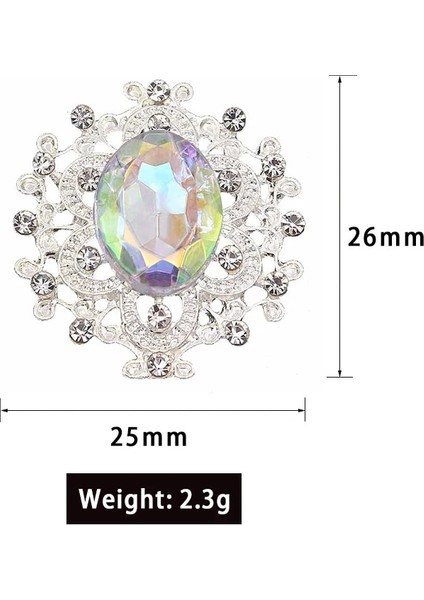 No.2 Kahve Yeni 10 Adet/grup 24*28MM Alaşım Akrilik Taklidi Düğmeler Gümüş Diy Düğün Metal Saç Çiçek Merkezi Scrapbooking Aksesuarları (Yurt Dışından)