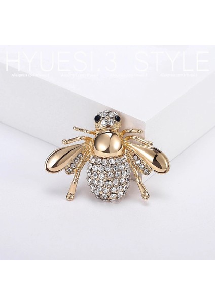 D Basit Kristal Bal Arısı Broş Rhinestones Hayvan Korsaj Pimleri Ipek Eşarp Toka Kadın Erkek Takım Elbise Elbise Şapka Çanta Aksesuarları (Yurt Dışından)