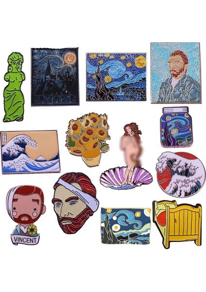 Stil 3 P4747 Sanat Figürleri Emaye Pin Broş Giysi Sırt Çantası Aksesuarları Yaka Şapka Rozeti Yaka Iğnesi Kadın Erkek Takı Hediyeler (Yurt Dışından) fiyatları