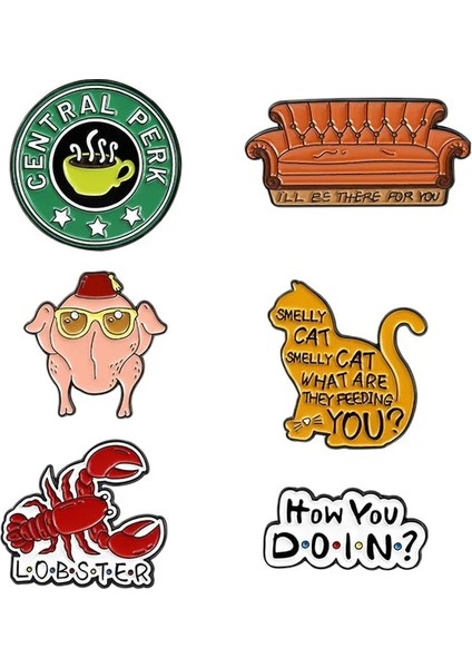 Stil 3-6 Adet Güzel Hayvan Ördek Emaye Yaka Pin Özel Paten Kaz Ördek Tavuk Broş Sırt Çantası Karikatür Taç Ördek Rozeti Takı Hediye (Yurt Dışından)