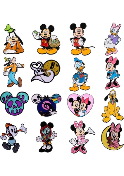 Stil 1 1 Mickey Mouse Emaye Pin Yaka Iğnesi Rozetleri Sırt Çantası Üzerinde Broşlar Giysi Kadın Broş Serin Takı Aksesuarları Hediyeler (Yurt Dışından)