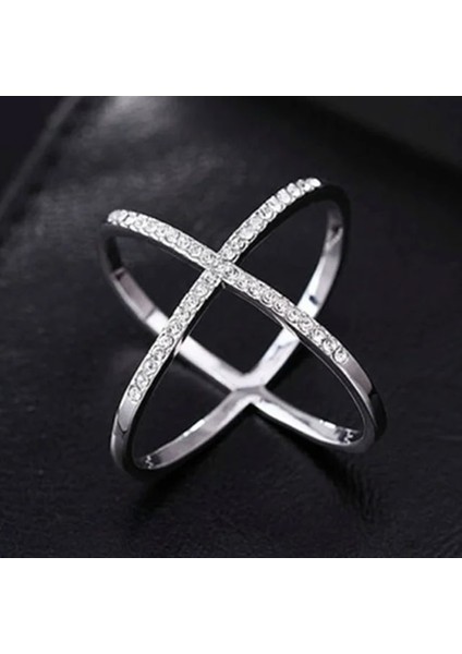 Gümüş 1row Kristal Broş Çapraz Eşarp Toka Kadınlar Için Hollow x Şekli Atkılar Toka Broş Moda Takı Giyim Aksesuarları (Yurt Dışından)