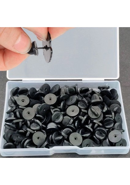 Siyah 100 Adet 50-200 Adet Siyah Pvc Kauçuk Pin Arkaları Kelebek Debriyaj Kravat Tack Yaka Tutucu Toka Pin Cap Kaleci Üniforma Rozetleri Değiştirmeleri (Yurt Dışından) modelleri