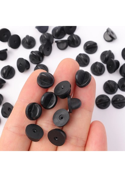 Siyah 100 Adet 50-200 Adet Siyah Pvc Kauçuk Pin Arkaları Kelebek Debriyaj Kravat Tack Yaka Tutucu Toka Pin Cap Kaleci Üniforma Rozetleri Değiştirmeleri (Yurt Dışından) fırsatları