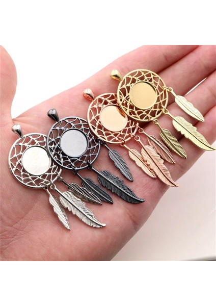 B3-33 5 Adet Yeni Moda 14MM Iç Boyutu Yüksek Kaliteli Rodyum Altın Colortree Yaprak Tüy Kanatları Şöhret Tarzı Cabochon Tabanı Cameo Takılar Kolye (Yurt Dışından)