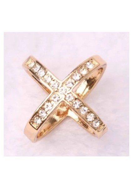 Altın 1 Sıra K Kristal Broş Çapraz Eşarp Toka Kadınlar Için Içi Boş x Şekli Atkılar Toka Broş Moda Takı Giyim Aksesuarları (Yurt Dışından)