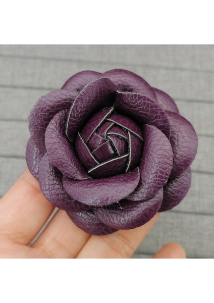Mor-Pu Siyah Beyaz Hakiki Deri Kamelya Çiçek Yay Broş Kadın Büyük Boy Şerit Ilmek Broş Pins Elbise Gömlek Aksesuarları (Yurt Dışından) indirimleri
