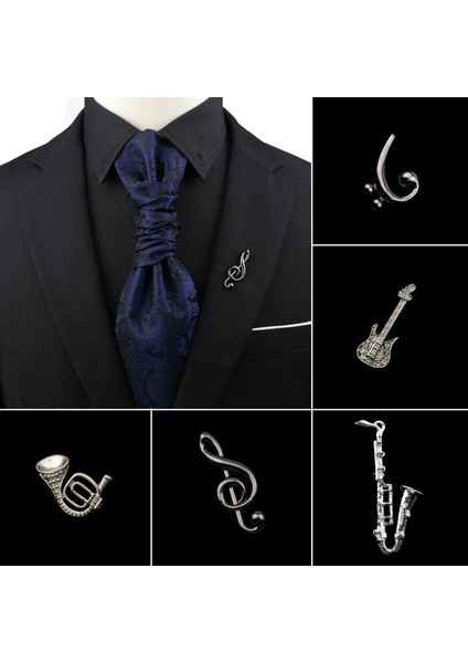16 Saksafon Gitar Broş Müzik Notu Mini Yaka Pin Erkek Kadın Takım Elbise Şal Şık Takı Gömlek Yaka Pin Parti Günlük Aksesuar Hediye (Yurt Dışından)