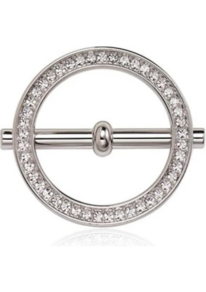 Kristal Gümüş Kalp Eşarp Broş Kristal Ipek Eşarp Toka Broş Kadın Şal Halka Klipsi Eşarp Raptiye Hem Düğümlü Düğme Aksesuarları (Yurt Dışından)