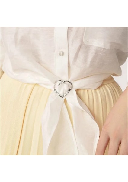 Kristal Gümüş Kalp Eşarp Broş Kristal Ipek Eşarp Toka Broş Kadın Şal Halka Klipsi Eşarp Raptiye Hem Düğümlü Düğme Aksesuarları (Yurt Dışından) modelleri