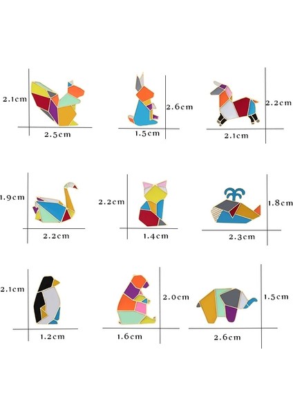 Tavşan 1 Moda Origami Vinç Tavşan Penguen Fil Kedi Kaz Balina At Broş Renkli Ekleme Hayvan Emaye Pimleri Rozetleri Takı (Yurt Dışından) indirimleri