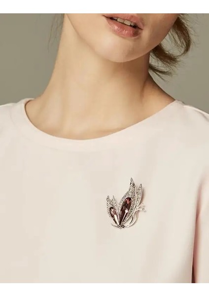 09 Lüks Mor Kristal Kelebek Taklidi Broş Pins Moda Elbise Aksesuarı Kadın Korsaj Kıyafet Takı Hediye (Yurt Dışından) indirimleri