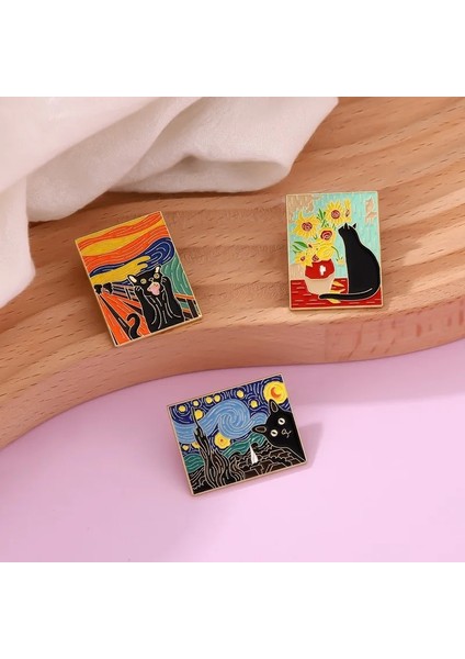 B10303 Yağlıboya Yıldızlı Gökyüzü Ayçiçeği Kız Geometri Metal Tasarım Rozetleri Broş Emaye Pimleri Etiket Çanta Sırt Çantası Şapka Takı Hediye (Yurt Dışından) fırsatları