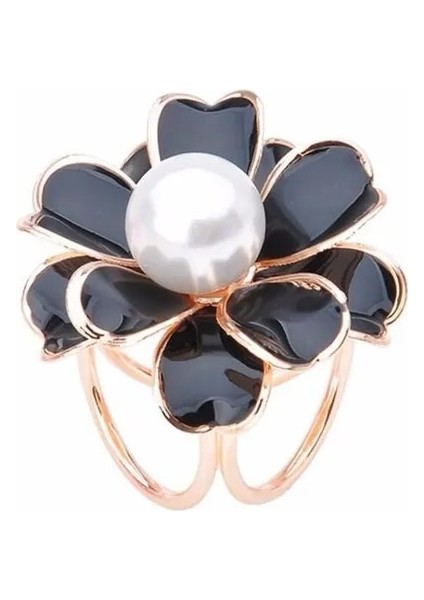 Siyah Çiçek Sıcak Ipek Eşarp Toka Şal Halka Klipsi Kristal Trisiklik Atkılar Toka Broş Lüks Basit Kadın Takı Kız Parti Hediyeleri (Yurt Dışından)