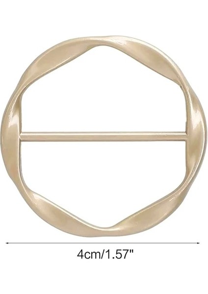 Altın 4 cm Ipek Eşarp Halka Klipsi T-Shirt Kravat Sarma Tutucu Broş Kadın Atkılar Toka Bel Toka Moda Metal Halka Gömlek Giyim Dekor (Yurt Dışından)